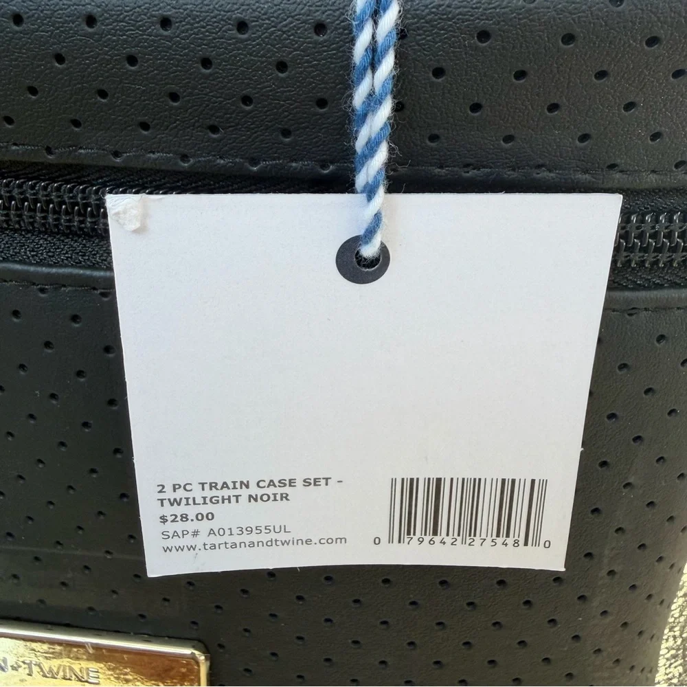 Tartan + Twine Black soft train case Cosmetic Bag two piece set